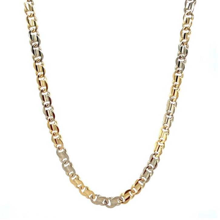 Gouden fantasie collier 60 cm 14 karaat, Sieraden, Tassen en Uiterlijk, Kettingen, Goud, Zo goed als nieuw, Goud, Verzenden