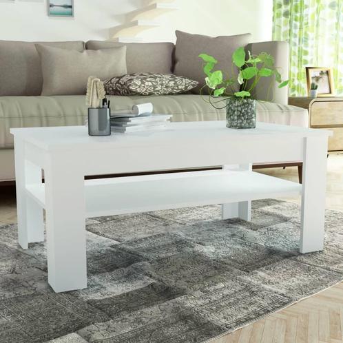 vidaXL Salontafel 110x65x48 cm bewerkt hout wit, Huis en Inrichting, Tafels | Salontafels, 100 tot 150 cm, Nieuw, Overige houtsoorten