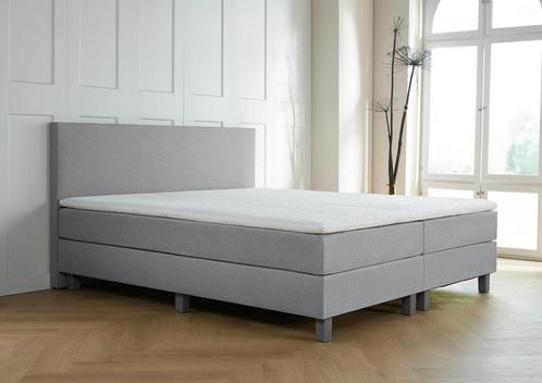 ACTIE! Boxspring Turijn 180 200 Grijs, Huis en Inrichting, Slaapkamer | Boxsprings, 180 cm, 200 cm, Grijs, Tweepersoons, Nieuw