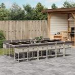 vidaXL 13-delige Tuinset met kussens poly rattan lichtgrijs, 2 zitplaatsen, Nieuw, Tuinset, Verzenden