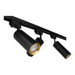 LED 1-fase Rails Zwart met gouden ring 1 Meter Inclusief 3, Huis en Inrichting, Lampen | Plafondlampen, Ophalen of Verzenden, Nieuw
