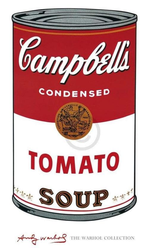 Kunstdruk Andy Warhol - Campbells Soup I 60x100cm, Huis en Inrichting, Woonaccessoires | Schilderijen, Tekeningen en Foto's, Nieuw