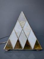 Tafellamp - Messing - Vitrail pyramide-lamp, Antiek en Kunst