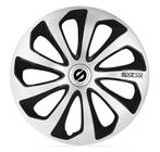 4-Delige Sparco Wieldoppen  Sicilia 16-inch zilver/zwart/car, Verzenden, Nieuw