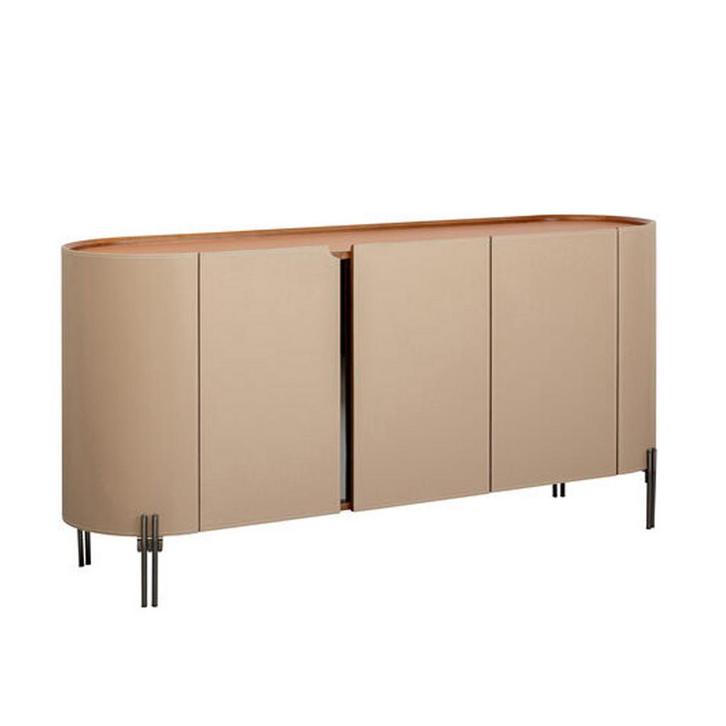 *WOONWINKEL* Kare Design Tango Design Dressoir Beige Leer, Huis en Inrichting, Kasten | Dressoirs, Nieuw, Verzenden