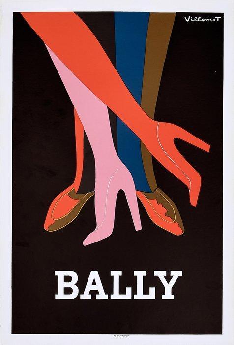 Bernard Villemot - Bally Shoes - (linen backed on canvas) -, Antiek en Kunst, Kunst | Tekeningen en Foto's