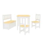 [en.casa] Kindertafel Lousame met 2 stoelen en 1 bank hout e