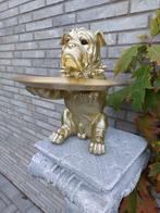 Beeld, gold buldog with gold plateau 36 cm high - 36 cm -, Antiek en Kunst
