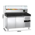 GGM Gastro | Pizza koelwerkbank PREMIUM - 1500x800mm - met 2, Verzenden, Nieuw in verpakking