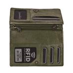 Landley Dames Harmonica Portemonnee Leer RFID Olijfgroen, Verzenden, Nieuw, Overige merken, Leer
