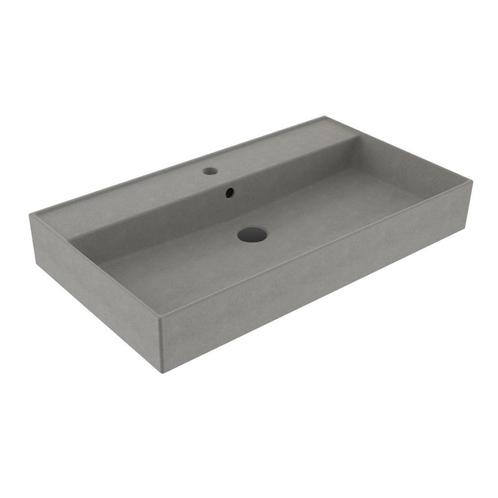 Wastafel Sanilux Edge Keramiek 80 1 Kraangat Warm Beton, Doe-het-zelf en Verbouw, Sanitair, Overige typen, Nieuw, Ophalen of Verzenden