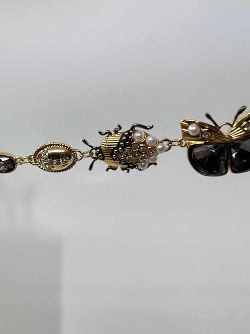 Verguld, Kristal - Kraagketting - Magische Tuin Ketting, Antiek en Kunst, Curiosa en Brocante