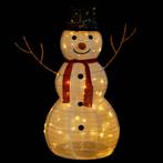 Decoratieve sneeuwpop LED 90 cm luxe stof (Overige), Nieuw, Verzenden