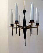 Plafondlamp - Verguld messing, Opaline glas - Hanglamp met, Antiek en Kunst, Curiosa en Brocante