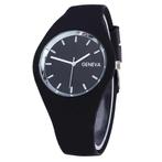 Fako® - Horloge - Geneva - Siliconen Ultra - Zwart, Verzenden, Nieuw