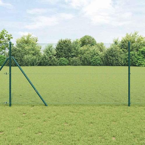 vidaXL Hecke met palen Groen 1.2 x 50 m Staal, Tuin en Terras, Schuttingen, Nieuw, IJzer, Verzenden