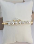 Armband - 18 karaat Geel goud - 5,5x6mm Akoya Parels, Sieraden, Tassen en Uiterlijk, Armbanden, Nieuw