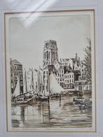 Ets Oude Haven Rotterdam, 1945-1965 Albertus Wieringa, Antiek en Kunst, Ophalen of Verzenden