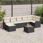 vidaXL Tuin Sofa Set 8 pcs Zwart en wit, Verzenden, Nieuw, Rotan
