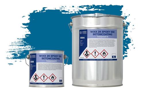 Wixx 2K Epoxy 550 Betonverf RAL 5017 | Verkeersblauw 10L, Doe-het-zelf en Verbouw, Verf, Beits en Lak, Verf, Blauw, Nieuw, 5 tot 10 liter