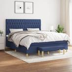 vidaXL Boxspring met matras stof blauw 180x200 cm, Eenpersoons, Nieuw, 80 cm, 200 cm