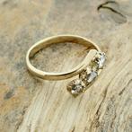 Gouden ring met roos geslepen diamanten; ca. 0,20 ct., Gebruikt, Overige kleuren, Ophalen of Verzenden, 17 tot 18