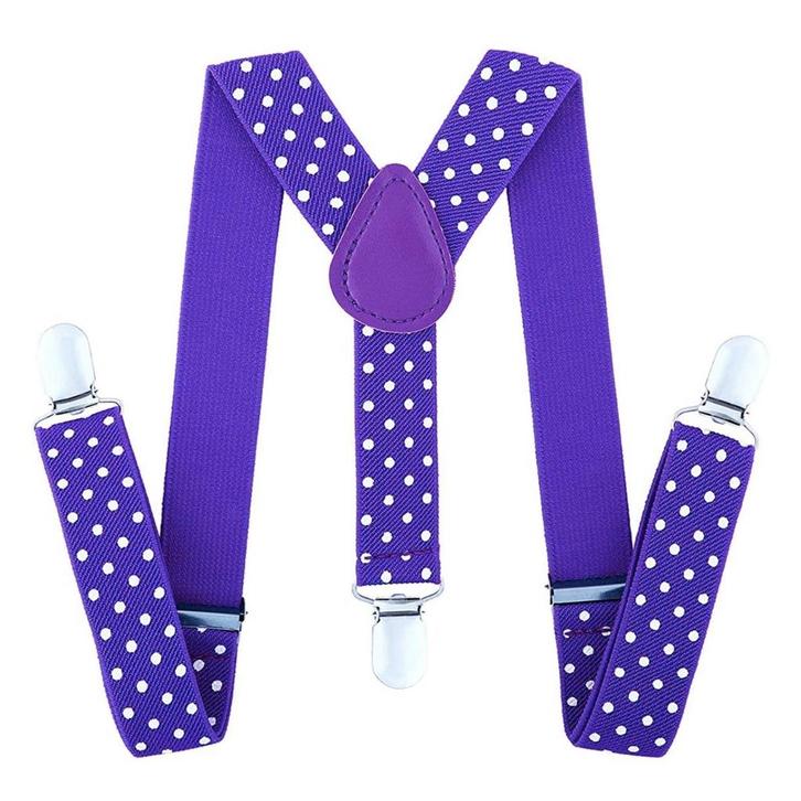Fako Fashion - Kinder Bretels - Stippen - 65cm - Paars, Kinderen en Baby's, Kinderkleding | Overige, Verzenden