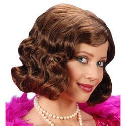 Pruik roaring 20s bruin, Kleding | Dames, Carnavalskleding en Feestkleding, Nieuw, Ophalen of Verzenden