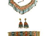 Egyptische revival parure - Ketting, armband en oorbellen -