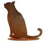 Metalen decoratie kat zittend in patina, Verzenden, Nieuw