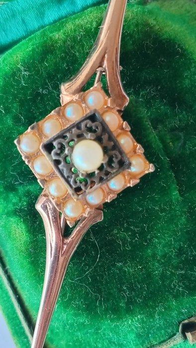 Zonder Minimumprijs - Broche - 9 kt. Geel goud, Sieraden, Tassen en Uiterlijk, Antieke sieraden