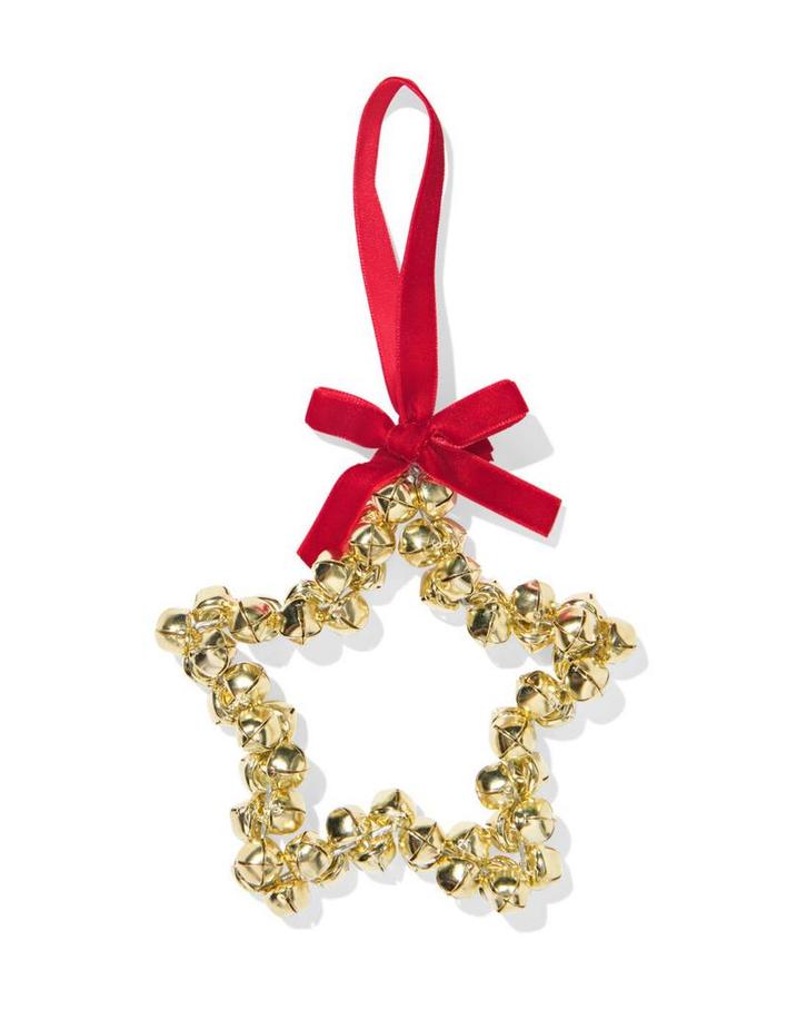 HEMA Ster belletjes 11.5x11.5cm ijzer goud 2+1 gratis, Diversen, Kerst, Nieuw, Verzenden