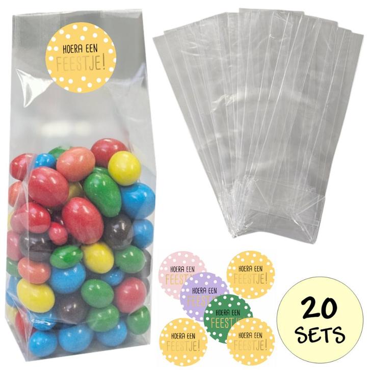 Fako Bijoux® - Uitdeelzakjes Met Sluitstickers - 20 Stickers, Diversen, Cadeauverpakkingen, Verzenden