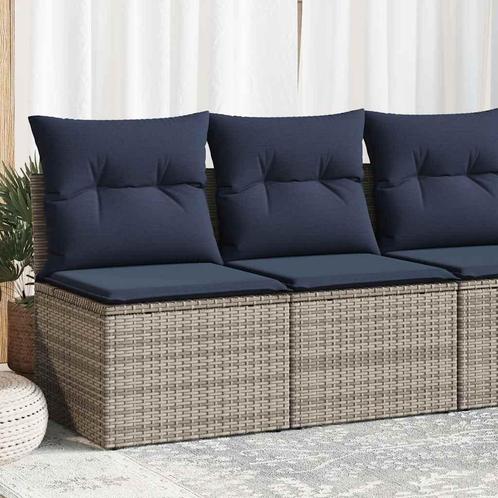 vidaXL 2-delige Loungeset met kussens poly rattan acacia, Tuin en Terras, Tuinsets en Loungesets, Loungeset, Nieuw, Rotan, Verzenden