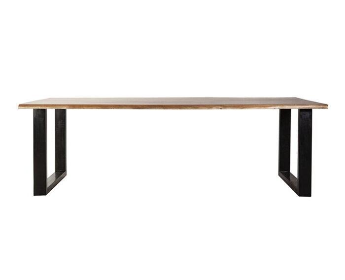 Boomstam eettafel Eleonora Acacia met U-poten - 300x100, Huis en Inrichting, Tafels | Eettafels, Nieuw, Ophalen of Verzenden