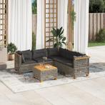 vidaXL 6-delige Loungeset met kussens poly rattan grijs, Tuin en Terras, Tuinsets en Loungesets, Verzenden, Nieuw, Rotan, Loungeset