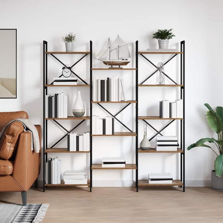 vidaXL Boekenkast Oud hout 156 x 25 x 167.5 cm Bewerkt hout, Huis en Inrichting, Kasten | Boekenkasten, Nieuw, Minder dan 50 cm