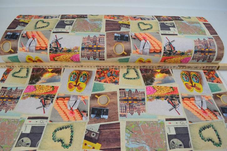 Katoen Canvas Stof Digitaal Nederland, Hobby en Vrije tijd, Stoffen en Lappen