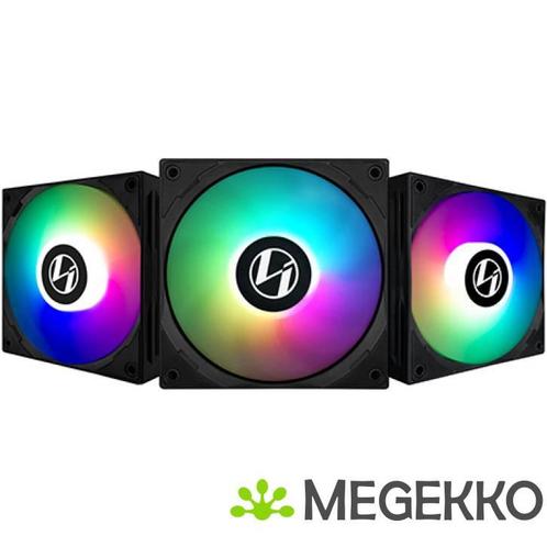 Lian Li ST120 RGB PWM Fans, 3-pack, Black, Computers en Software, Computerkoelers, Nieuw, Verzenden