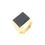 Gouden zegelring met onyx | Heren (herenring, gouden ring), Sieraden, Tassen en Uiterlijk, Ringen, Gebruikt, Overige kleuren, 19 tot 20