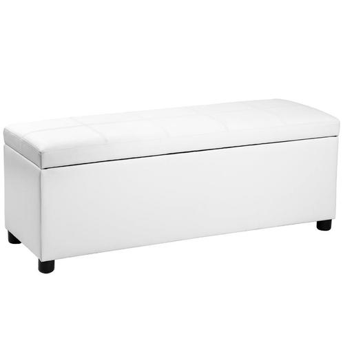 Opbergbank Bukit 118x37x43 cm met opbergruimte wit [en.casa], Huis en Inrichting, Banken | Sofa's en Chaises Longues, Nieuw, Verzenden
