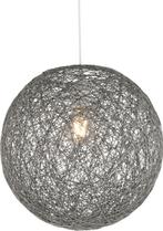 Hanglamp bol rond textiel Coropuna grijs e27 fitting FOIR, Huis en Inrichting, Lampen | Hanglampen, Nieuw, Verzenden