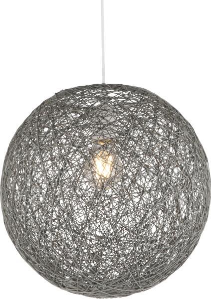Hanglamp bol rond textiel Coropuna grijs e27 fitting FOIR, Huis en Inrichting, Lampen | Hanglampen, Verzenden