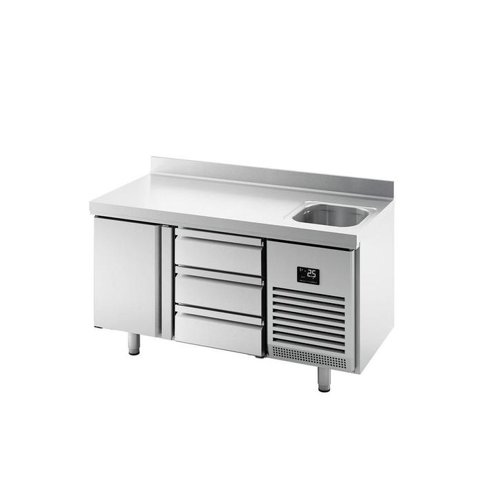 GGM Gastro | Koelwerkbank Premium PLUS - 1468x700mm - met 1, Zakelijke goederen, Horeca | Keukenapparatuur, RVS Meubilair, Verzenden