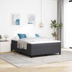 vidaXL Platform bedframe Donkergrijs 140 x 190 cm Katoen, Verzenden, Nieuw, Grijs