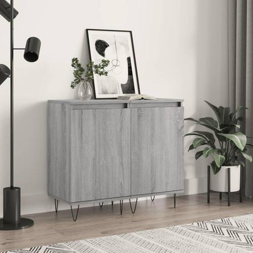 vidaXL Dressoirs 2 st 40x35x70 cm bewerkt hout grijs sonoma, Huis en Inrichting, Kasten | Dressoirs, 25 tot 50 cm, Nieuw, Minder dan 50 cm