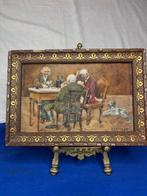 Europese school (XX) - Giocatori di carte - Scena di interno, Antiek en Kunst, Kunst | Schilderijen | Klassiek