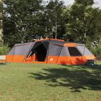 vidaXL Gezinstent met dak Grijs en Oranje 833 x 585 x 216 cm, Caravans en Kamperen, Tenten, Verzenden, Nieuw