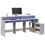 vidaXL Bureau met LED-verlichting 200x104x91 cm hout, Verzenden, Nieuw