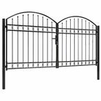 vidaXL Poort met gebogen bovenkant dubbel 300x150 cm staal, Verzenden, Nieuw